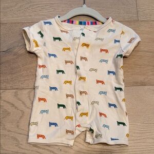 Magnetic Me Cream Romper with Colorful Animal Print